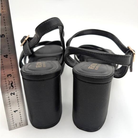 Reaction Kenneth Cole Reeva Platform Sandals Women's Black Size US8 EU39 - Picture 4 of 14